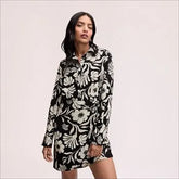 Floral Shirt Mini Dress