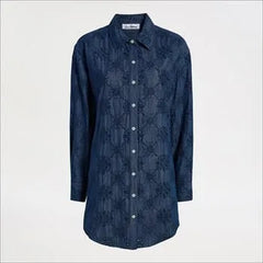 Denim Eyelet Mini Dress
