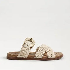 Lucy Woven Slip On Buckle Sandal